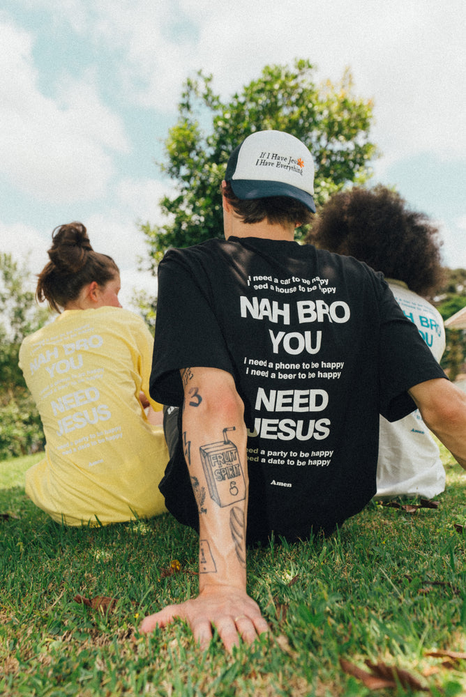 NAH BRO U NEED JESUS BLACK T-SHIRT
