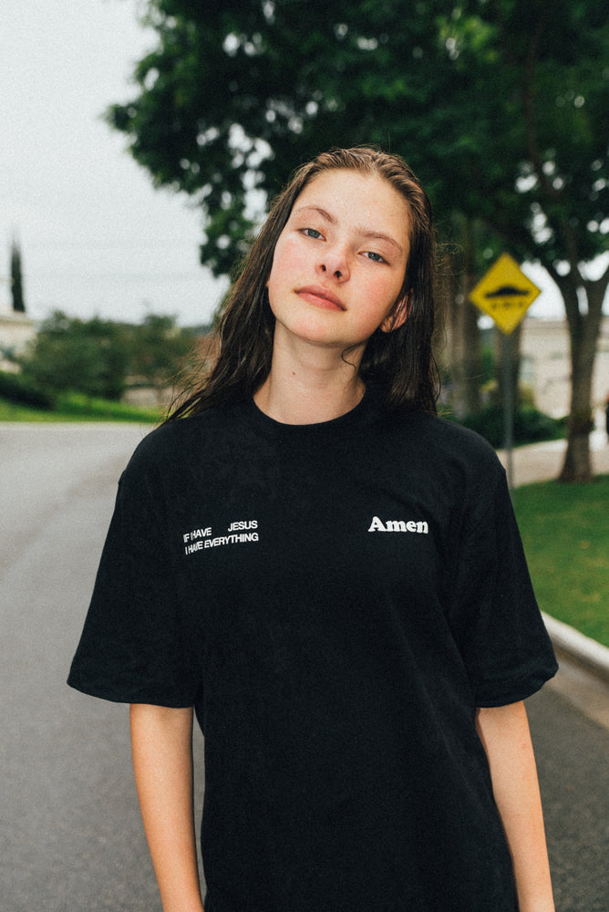 I JUST NEED JESUS BLACK T-SHIRT