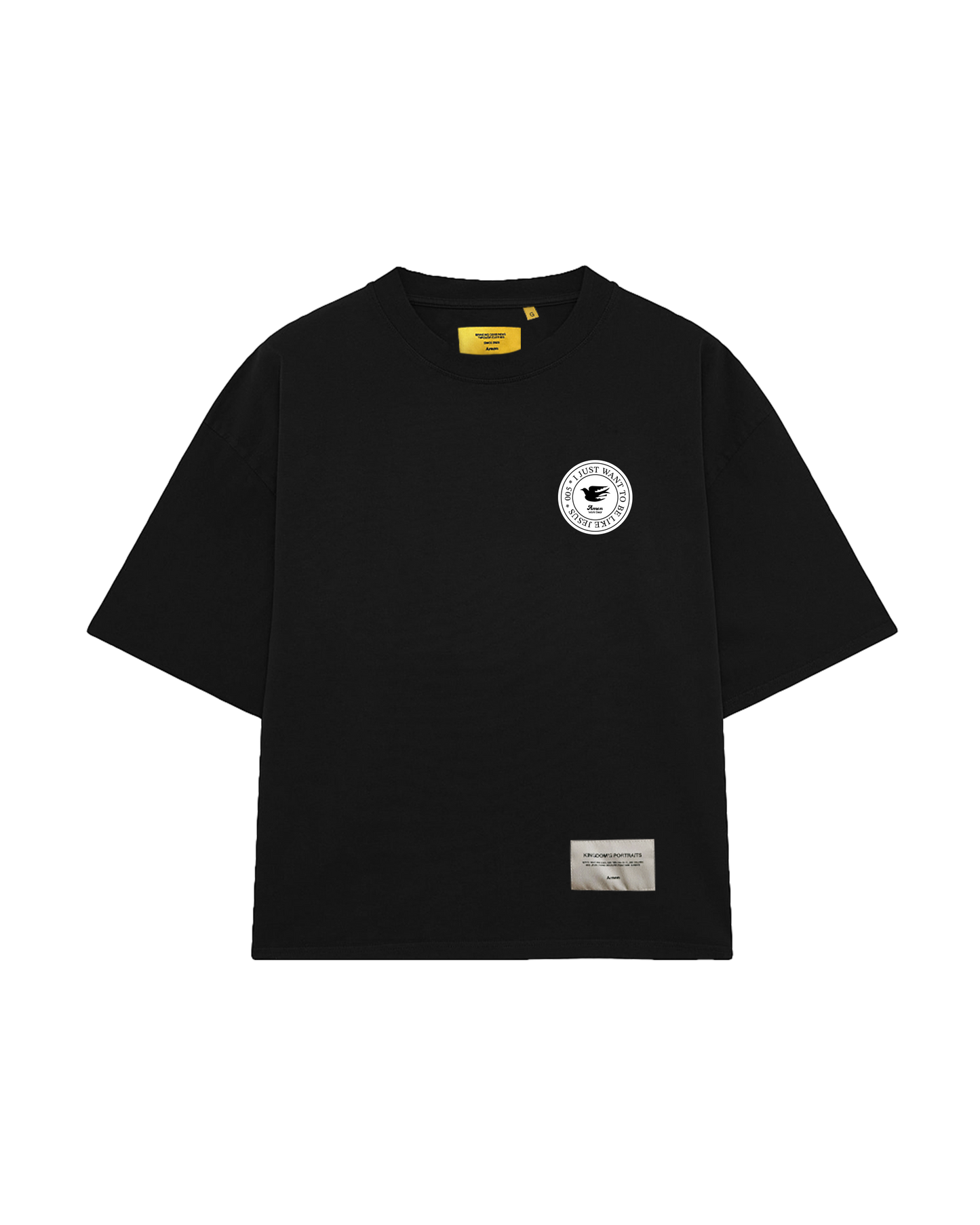 BLACK T-SHIRT EMBLEM I JUST WANT TO BE LIKE JESUS