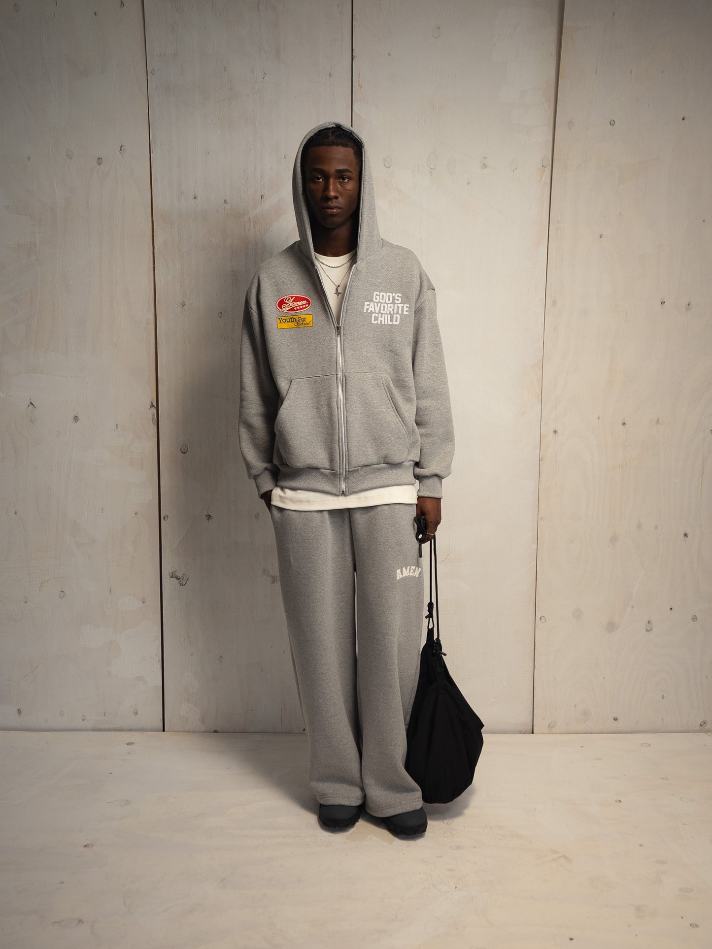 GOD'S FAVORITE CHILD ZIP UP SWEATSHIRT GRAY