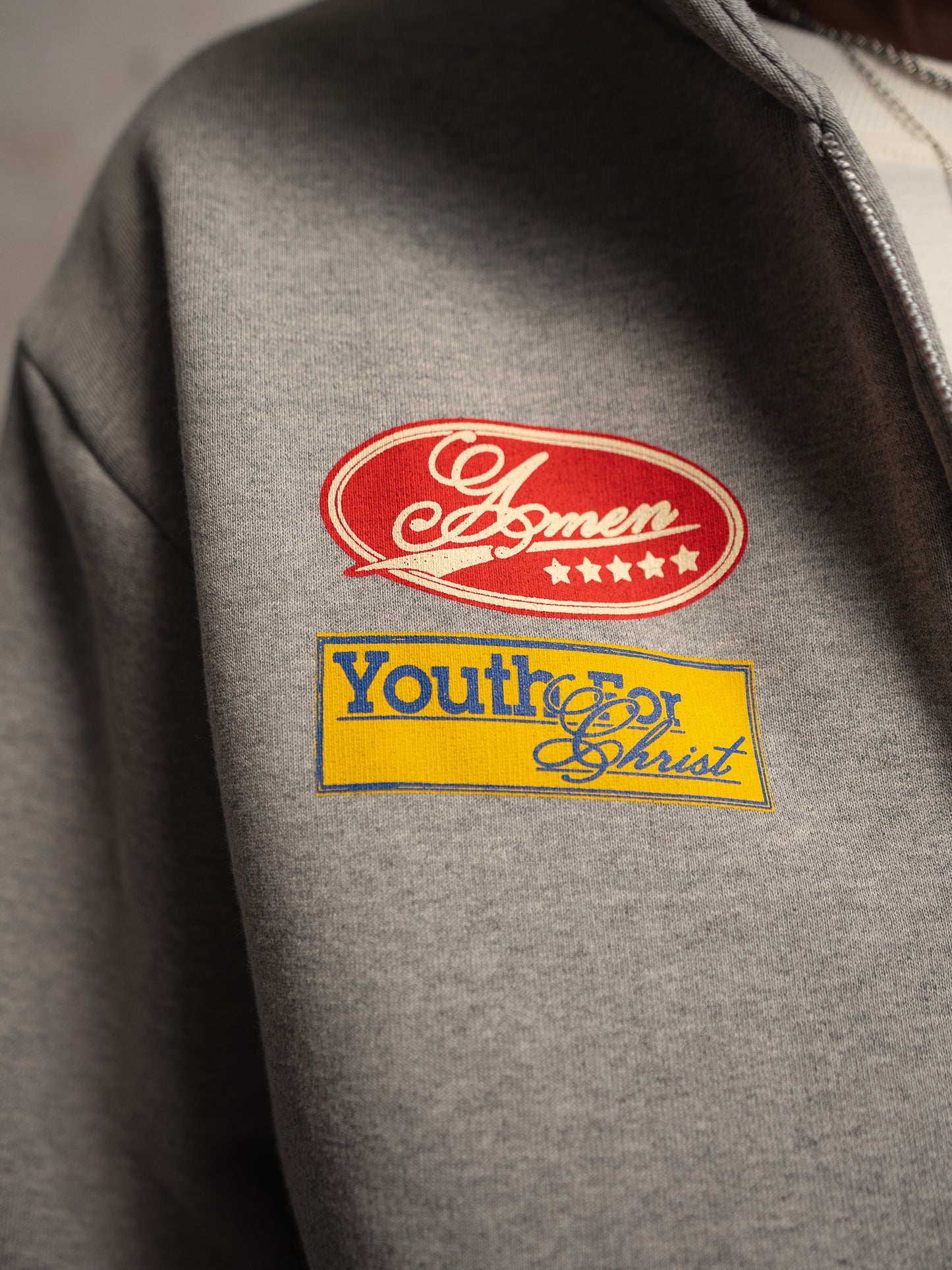 GOD'S FAVORITE CHILD ZIP UP SWEATSHIRT GRAY