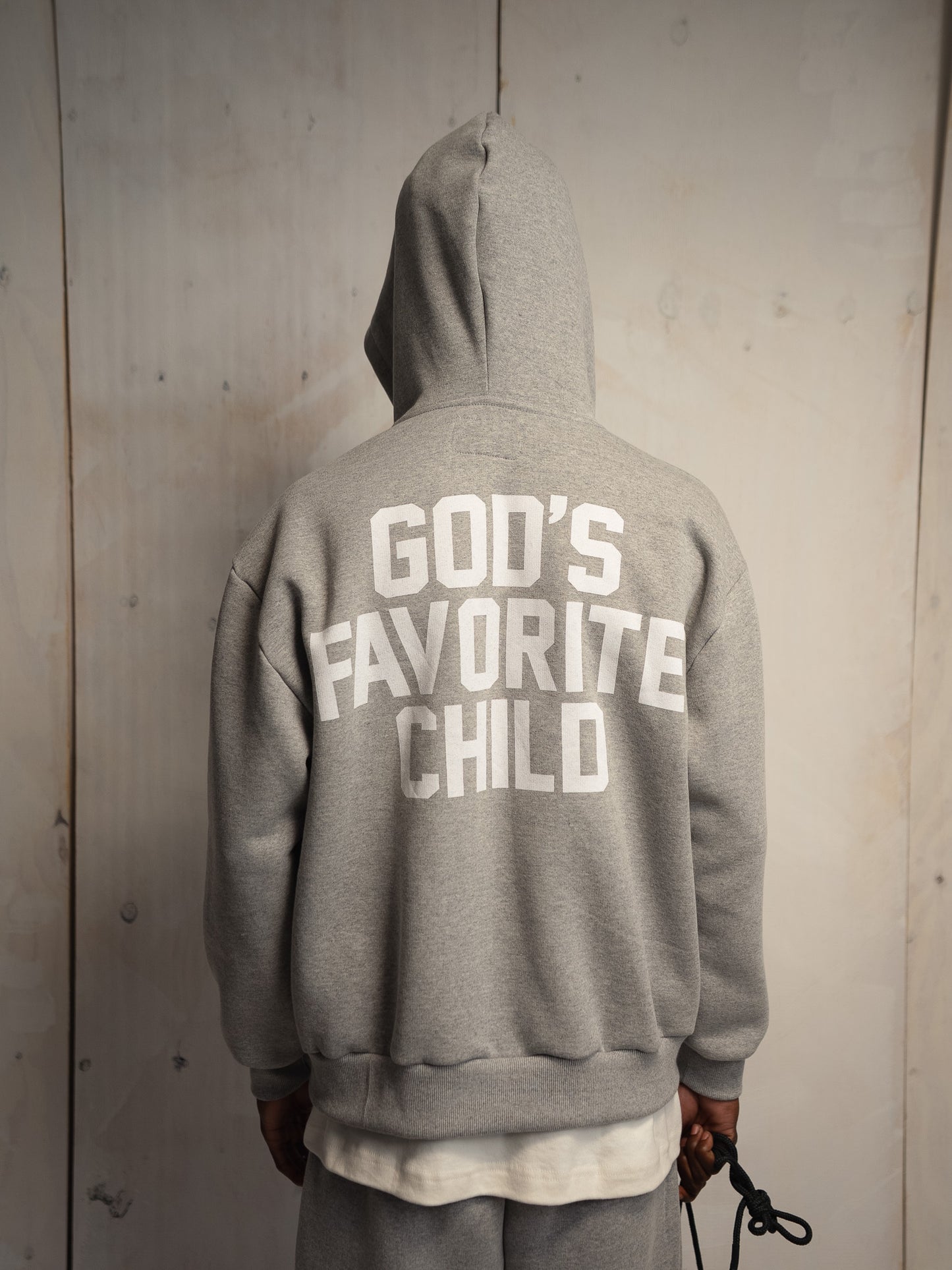 GOD'S FAVORITE CHILD ZIP UP SWEATSHIRT GRAY