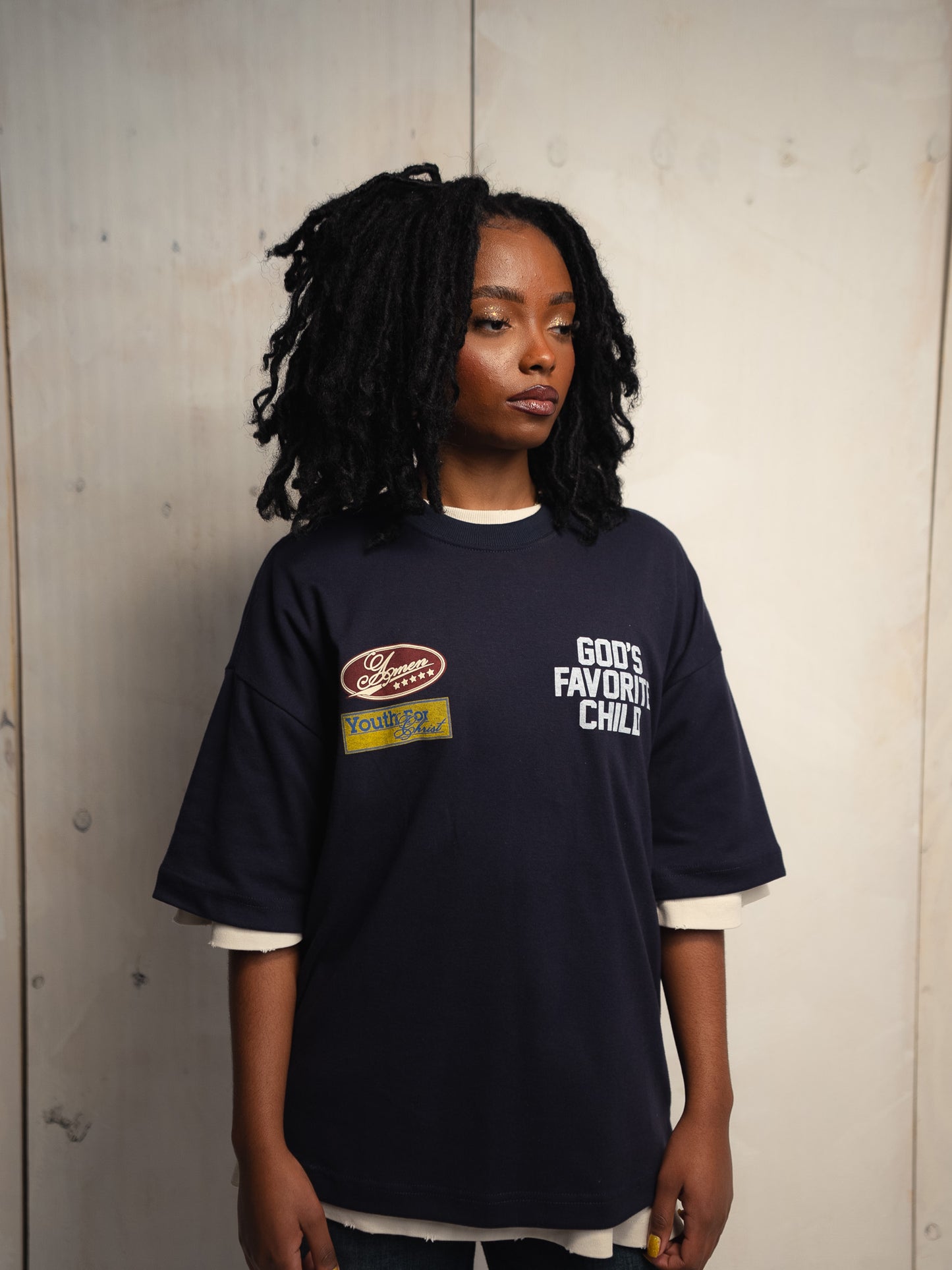 GOD'S FAVORITE CHILD NAVY T-SHIRT