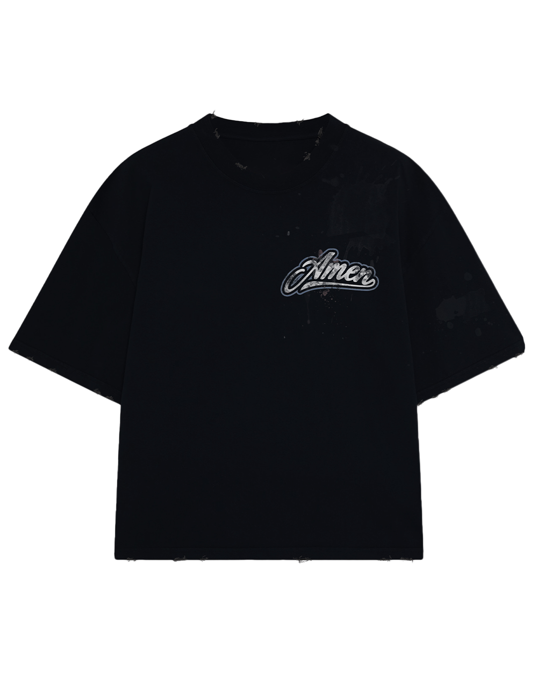 PSALMS 23:4 HEAVY WASHED BLACK T-SHIRT