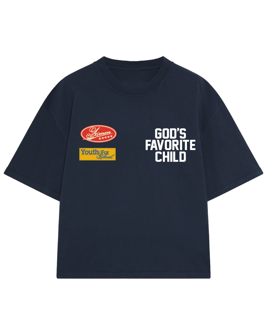 GOD'S FAVORITE CHILD NAVY T-SHIRT