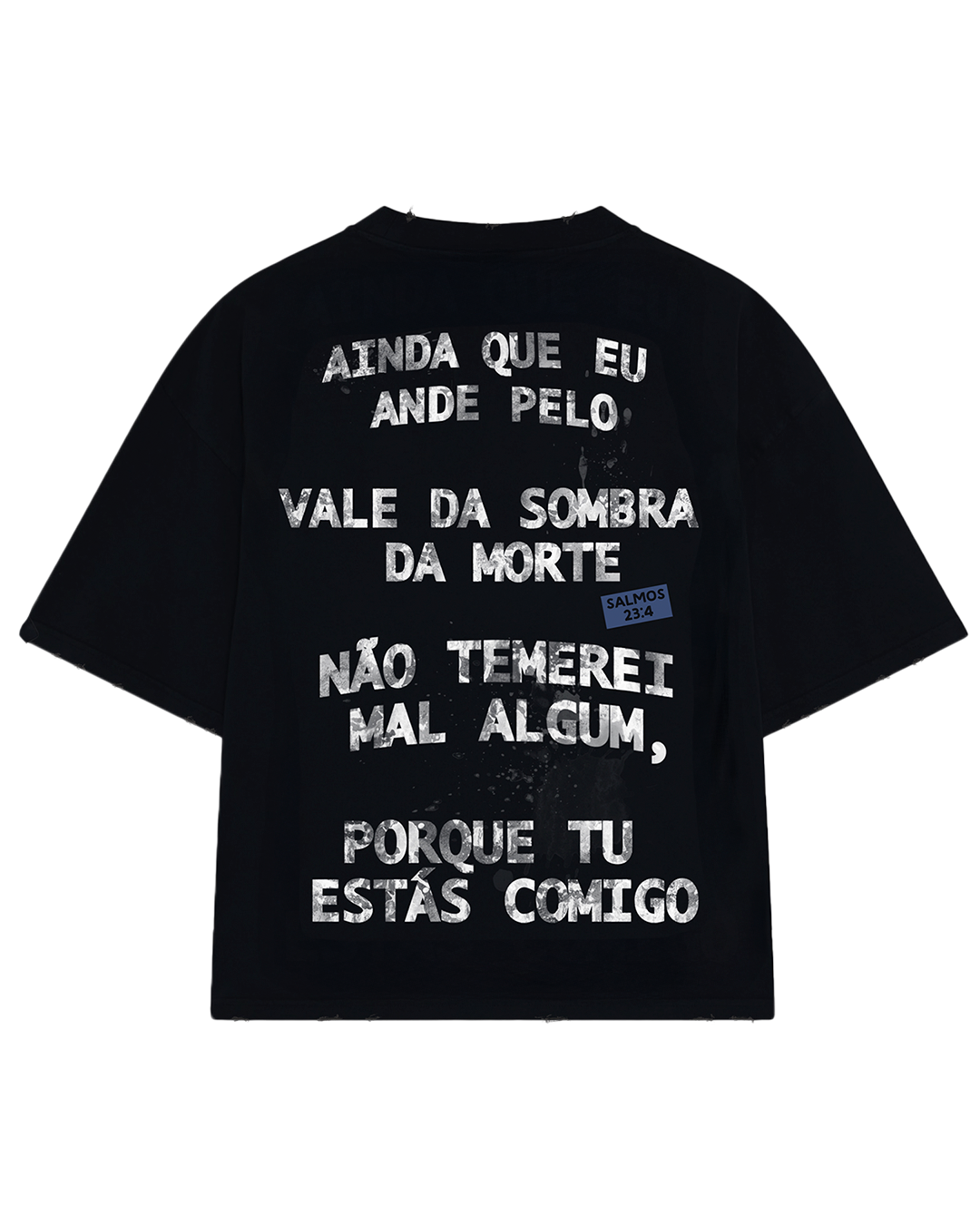 PSALMS 23:4 HEAVY WASHED BLACK T-SHIRT