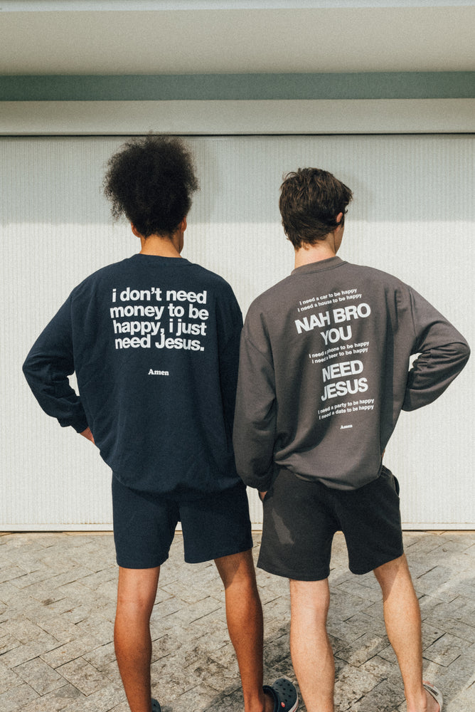 CREWNECK IF I HAVE JESUS ​​NAVY