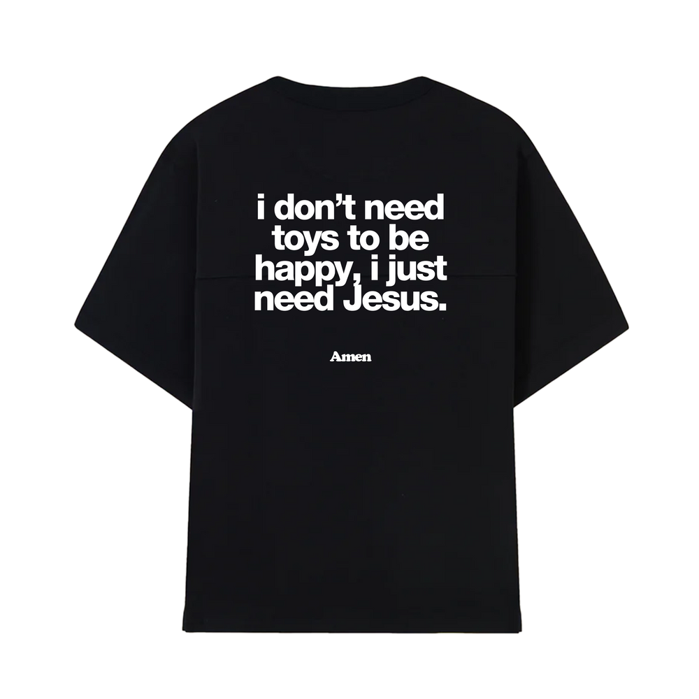 I JUST NEED JESUS ​​BLACK KIDS T-SHIRT