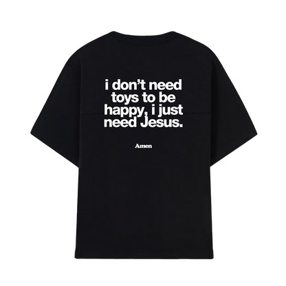 I JUST NEED JESUS ​​BLACK KIDS T-SHIRT