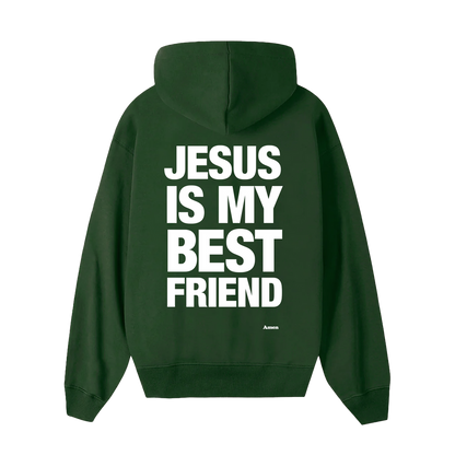 GREEN SWEATSHIRT JESUS ​​IS MY BEST FRIEND