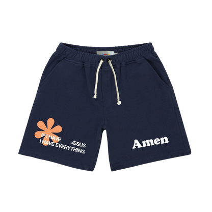SHORTS IF I HAVE JESUS ​​NAVY