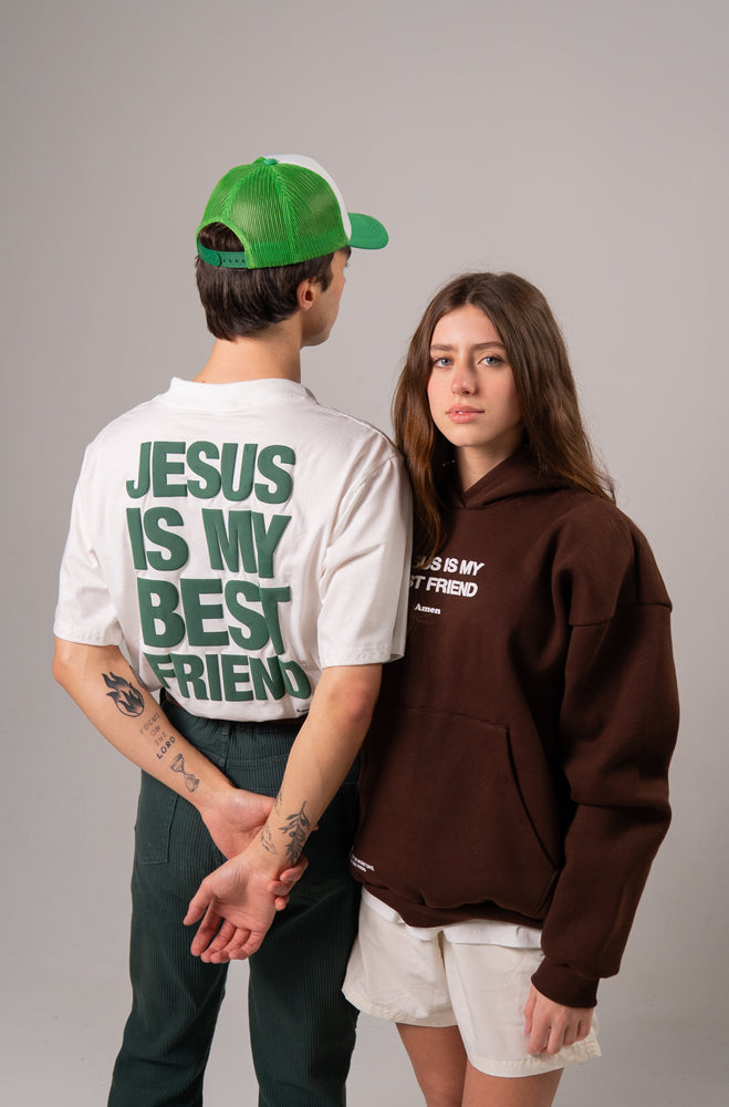 JESUS ​​IS MY BEST FRIEND BROWN SWEATSHIRT