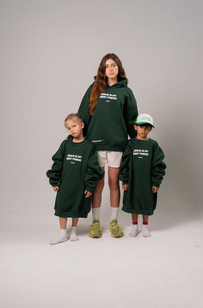 SWEATSHIRT JESUS ​​IS MY BEST FRIEND VERDE
