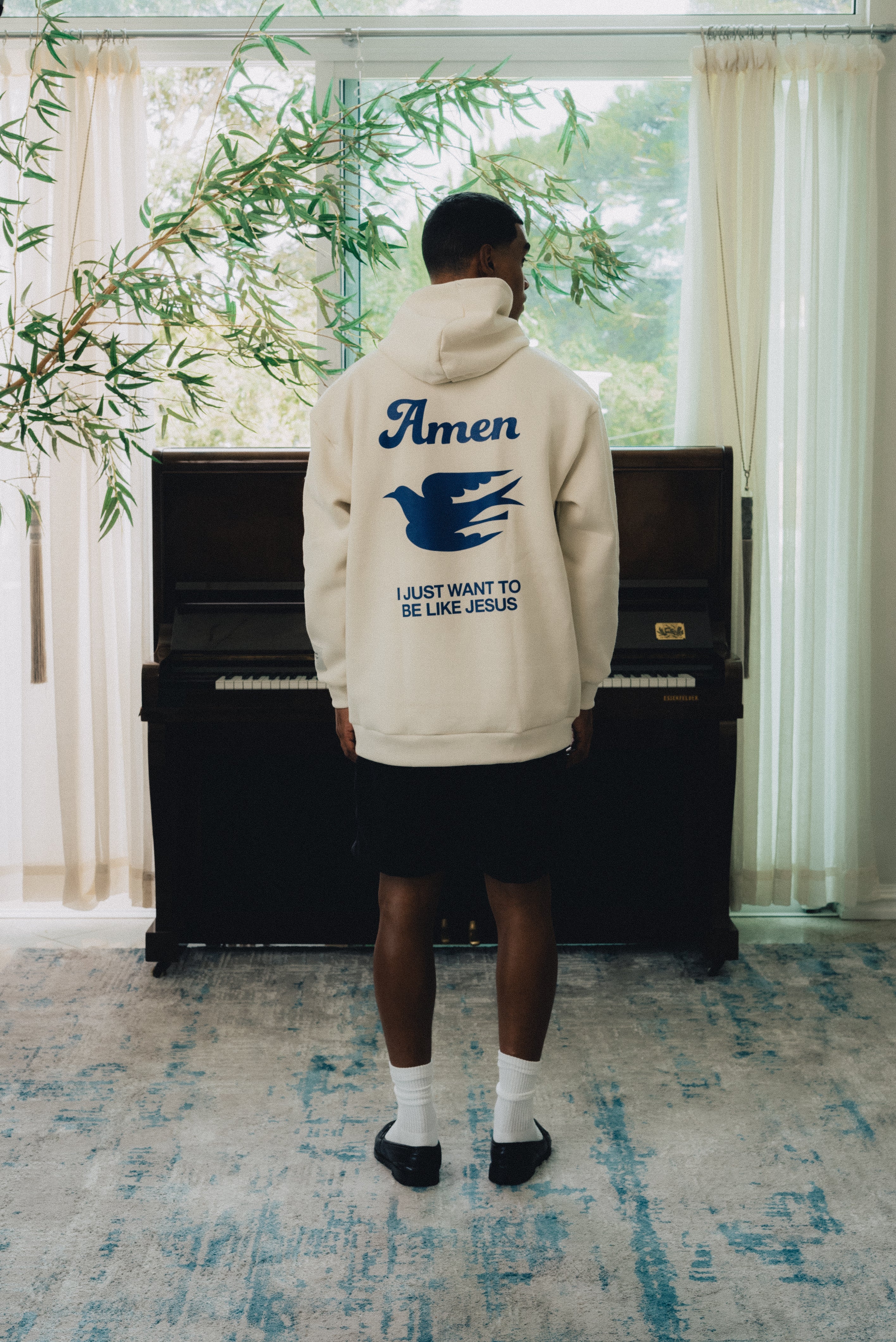 MOLETOM OFF WHITE I JUST WANT TO BE LIKE JESUS