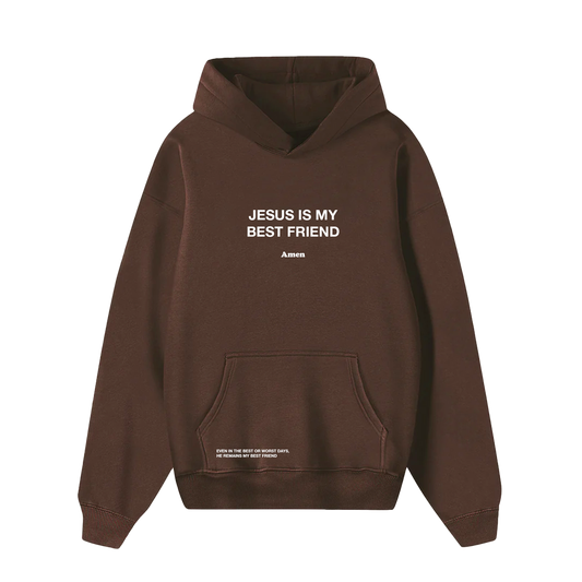 JESUS ​​IS MY BEST FRIEND BROWN SWEATSHIRT