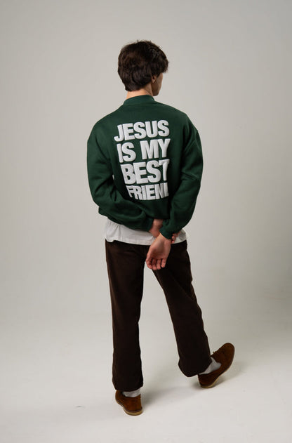 SWEATSHIRT JESUS ​​IS MY BEST FRIEND VERDE