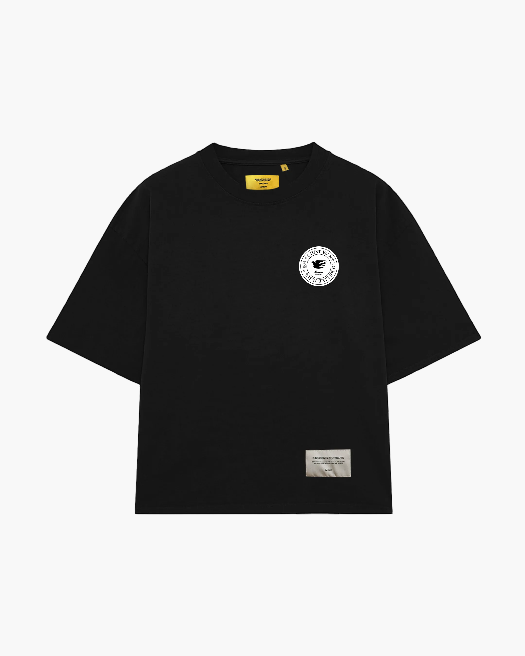 BLACK T-SHIRT EMBLEM I JUST WANT TO BE LIKE JESUS