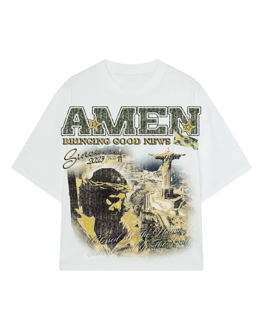 PSALMS 23:4 HEAVY BONE WHITE T-SHIRT