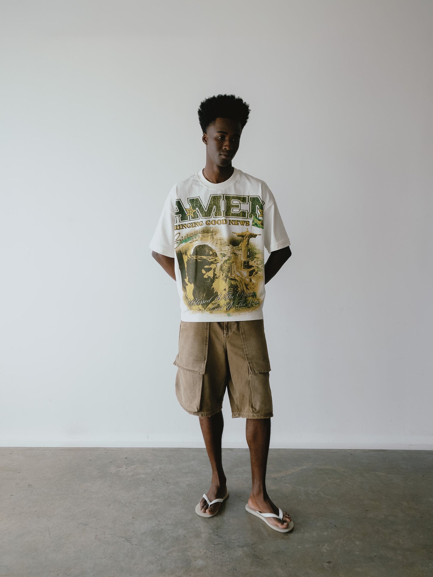 PSALMS 23:4 HEAVY BONE WHITE T-SHIRT