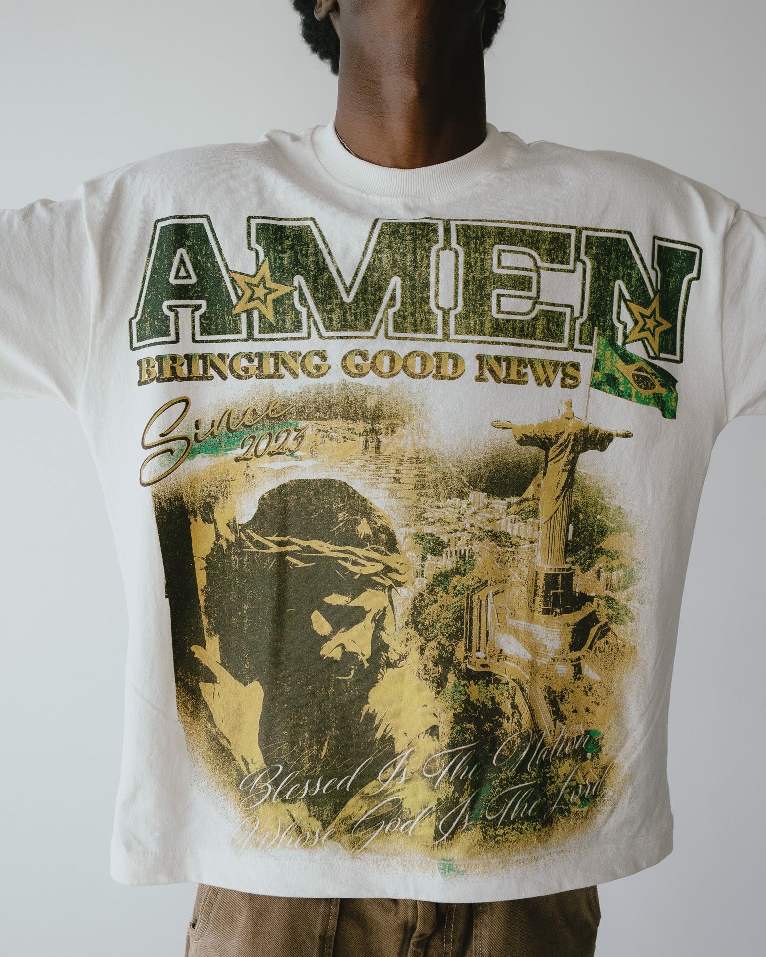 PSALMS 23:4 HEAVY BONE WHITE T-SHIRT