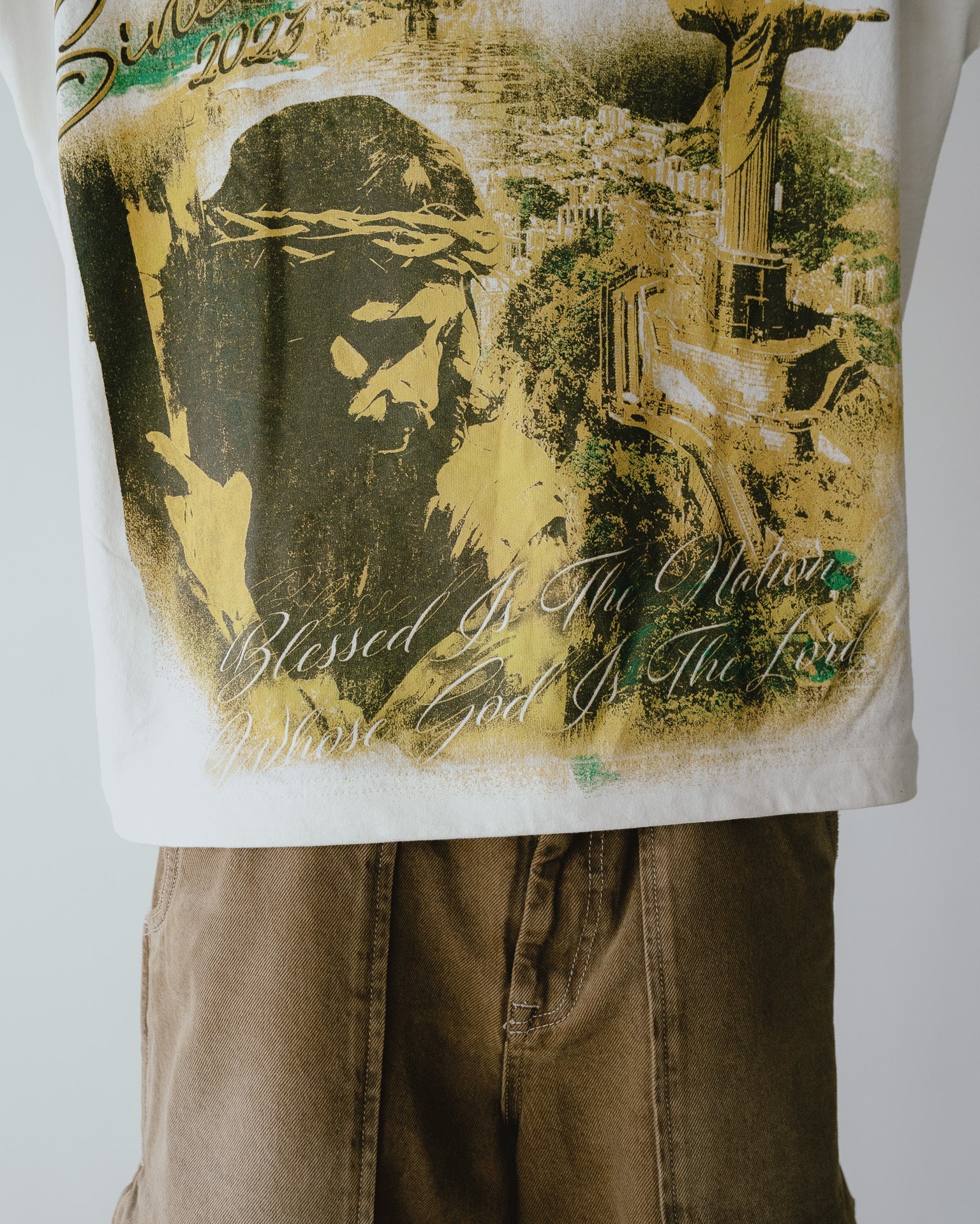 PSALMS 23:4 HEAVY BONE WHITE T-SHIRT