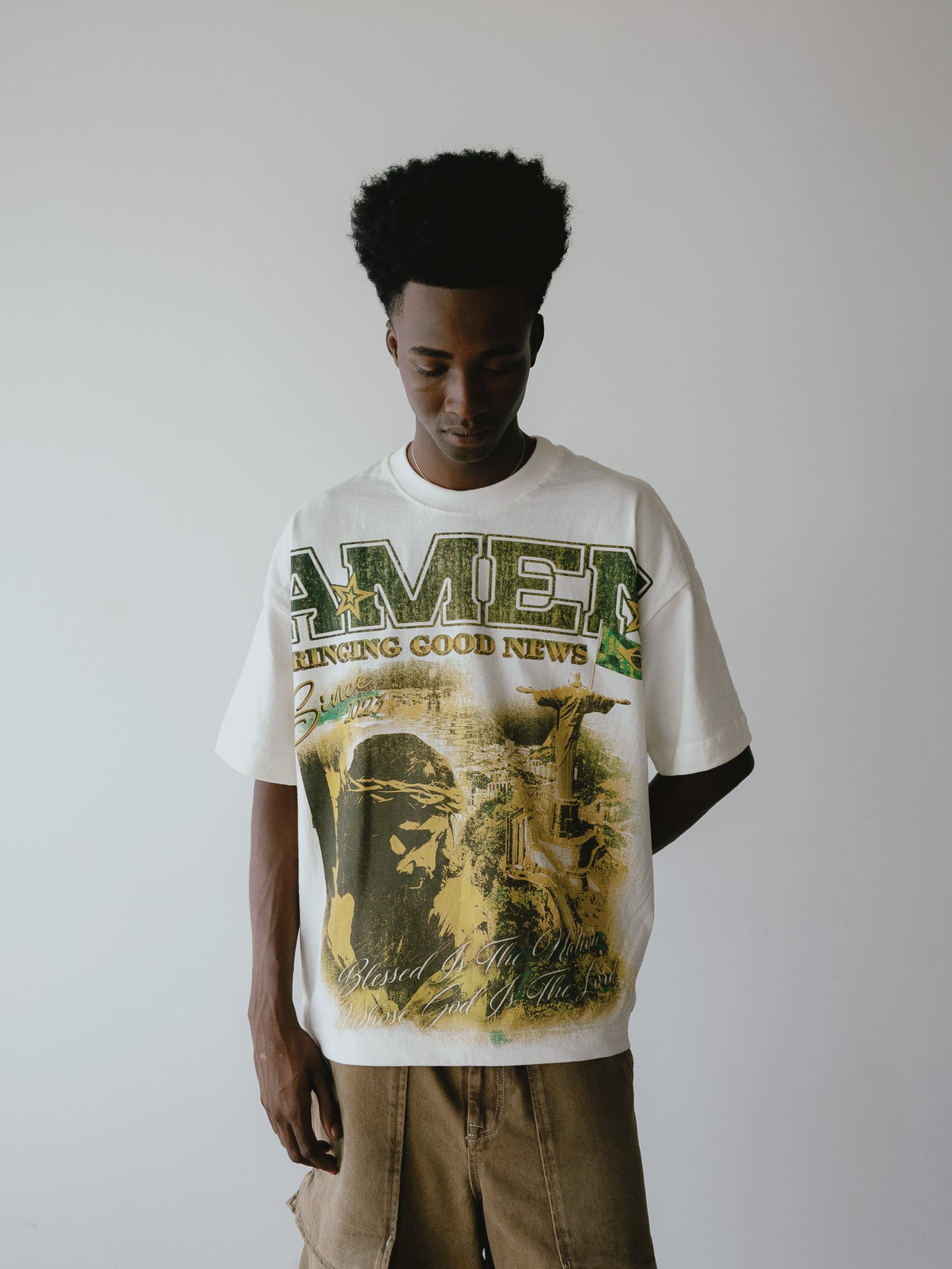 PSALMS 23:4 HEAVY BONE WHITE T-SHIRT