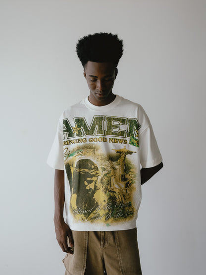 PSALMS 23:4 HEAVY BONE WHITE T-SHIRT