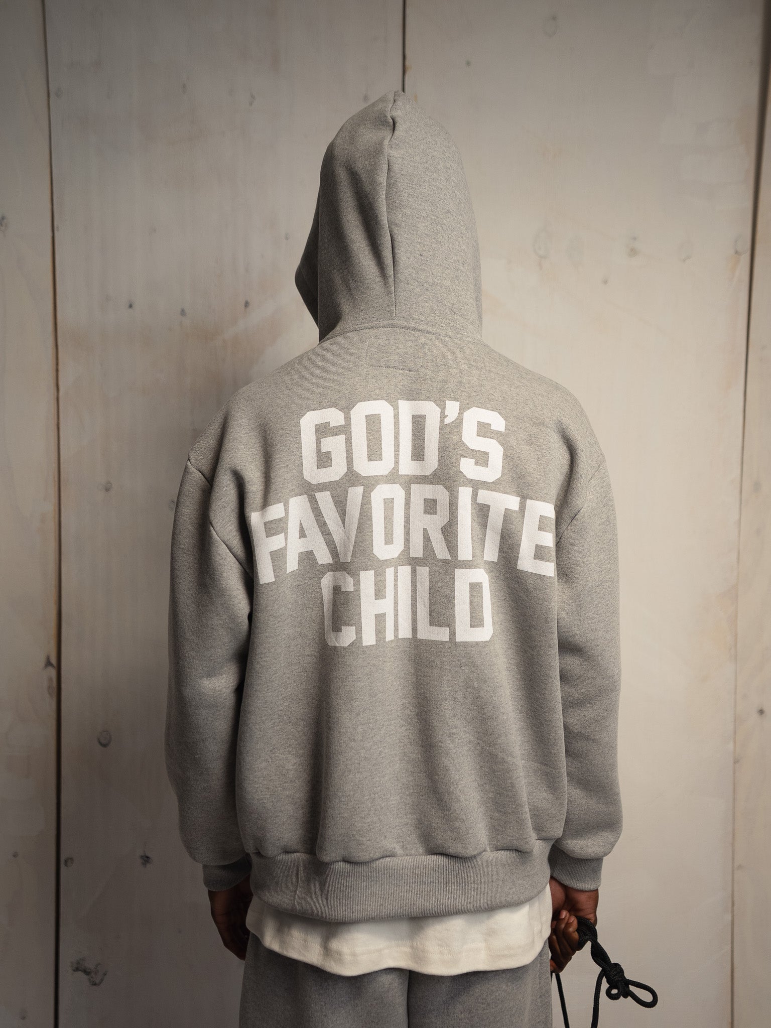 GOD'S FAVORITE CHILD ZIP UP SWEATSHIRT GRAY