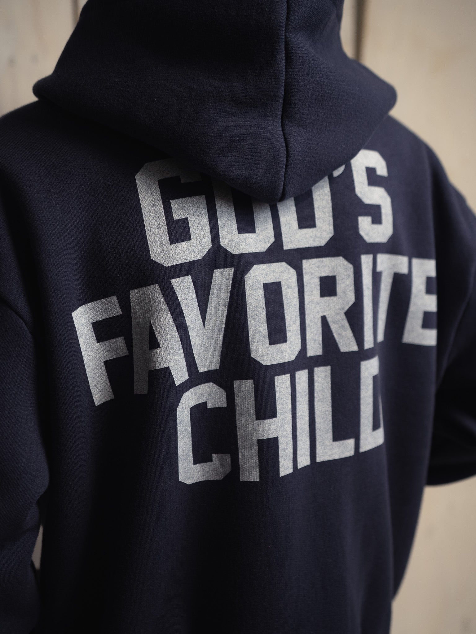 GOD'S FAVORITE CHILD ZIP UP NAVY SWEATSHIRT