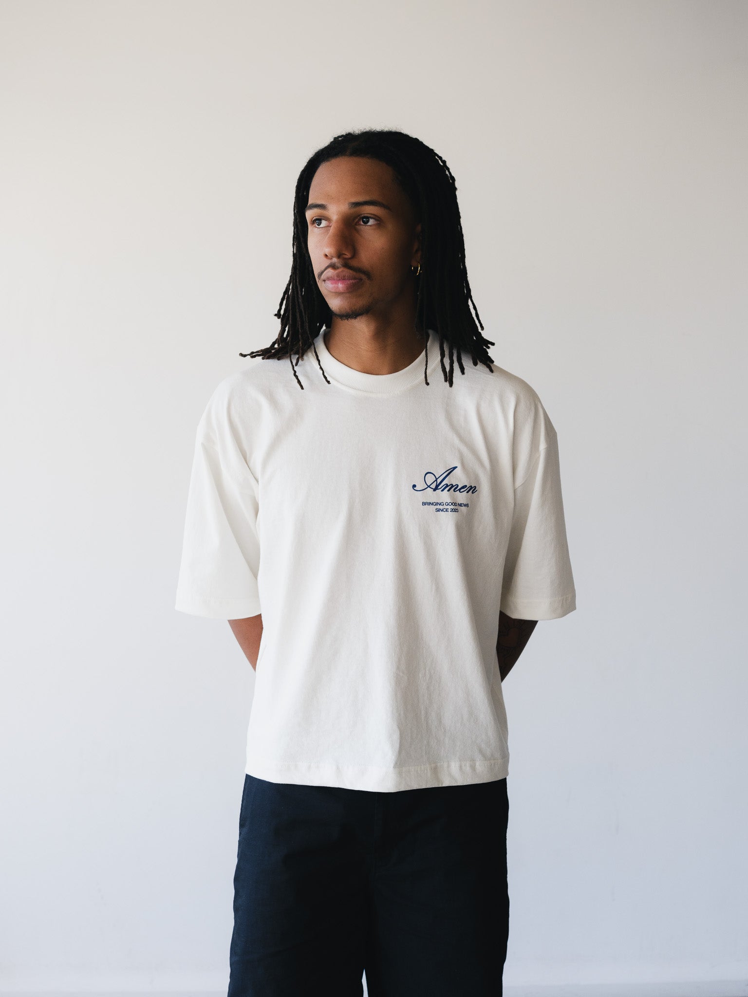 PSALMS 23:4 HEAVY BONE WHITE T-SHIRT