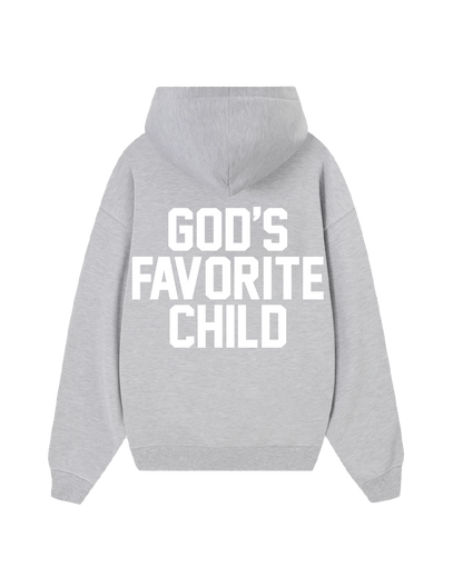GOD'S FAVORITE CHILD ZIP UP SWEATSHIRT GRAY