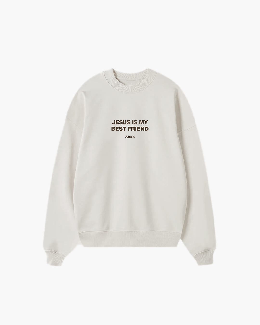 SWEATSHIRT JESUS ​​IS MY BEST FRIEND OFF WHITE