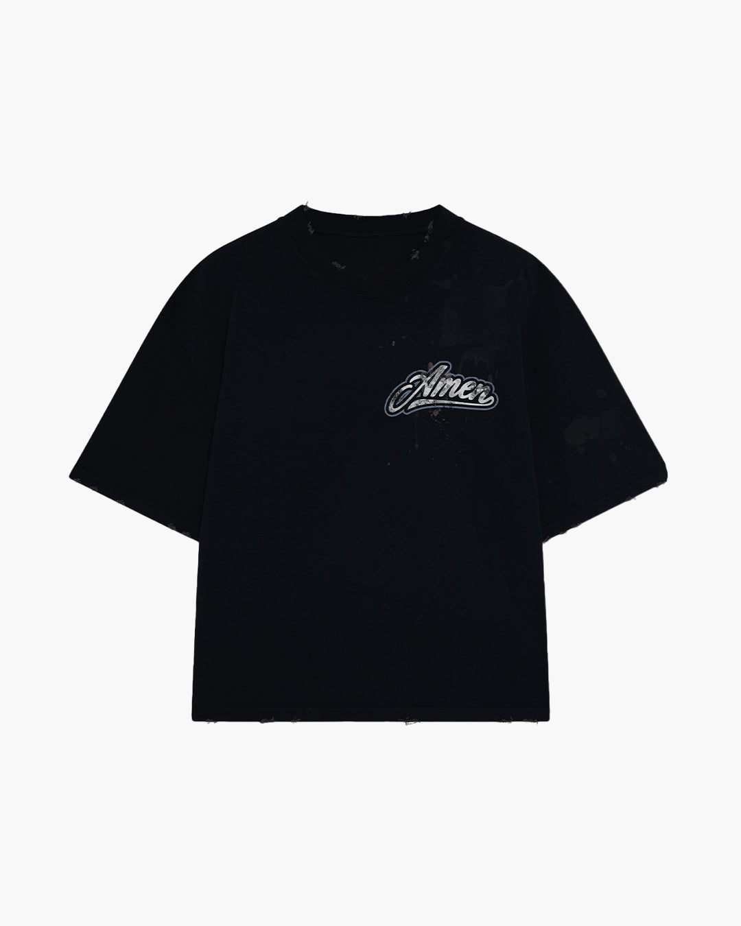 PSALMS 23:4 HEAVY WASHED BLACK T-SHIRT