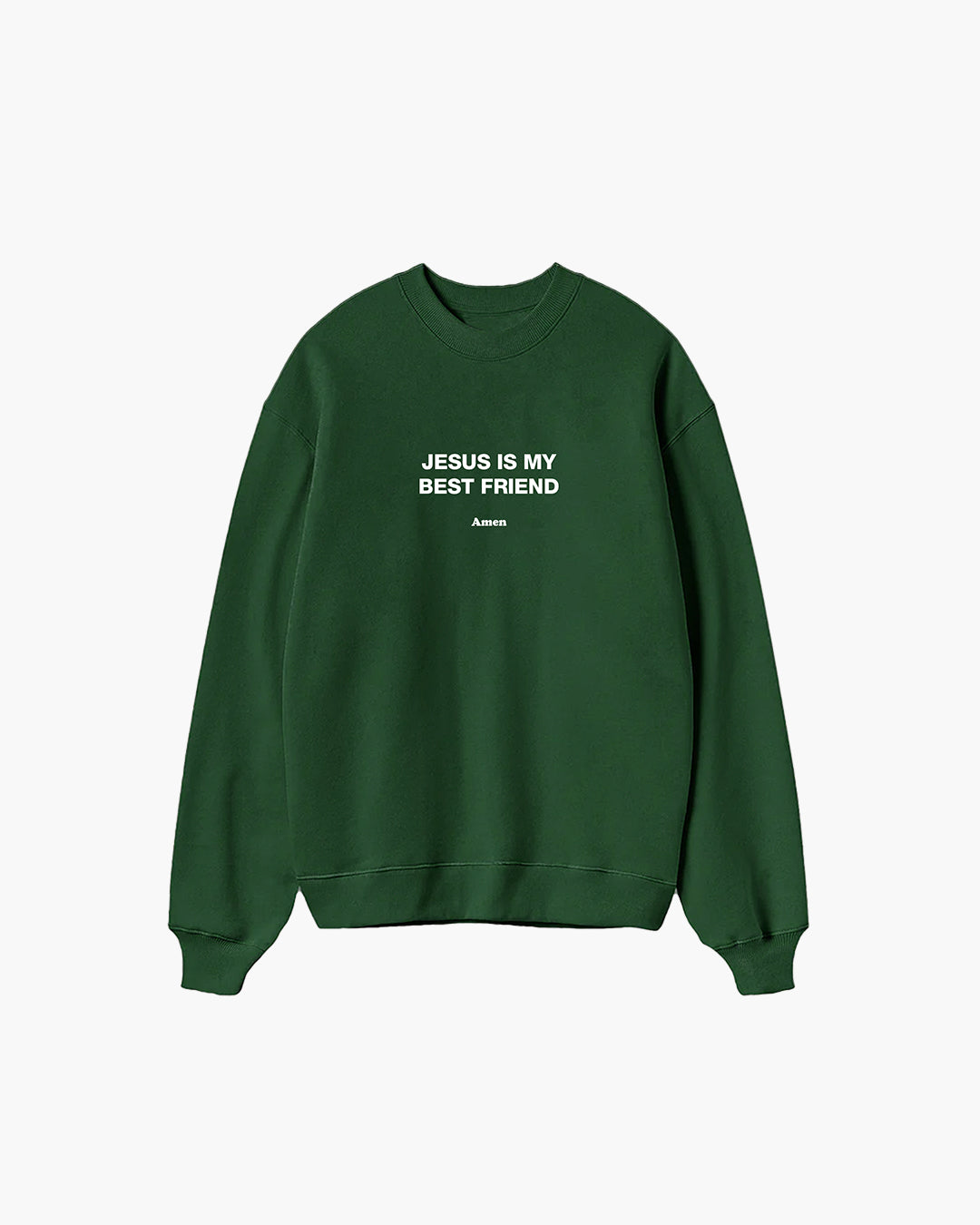 SWEATSHIRT JESUS ​​IS MY BEST FRIEND VERDE