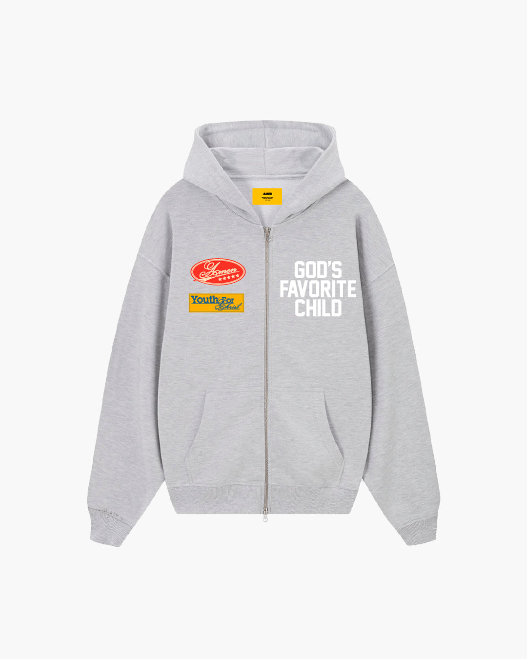 GOD'S FAVORITE CHILD ZIP UP SWEATSHIRT GRAY