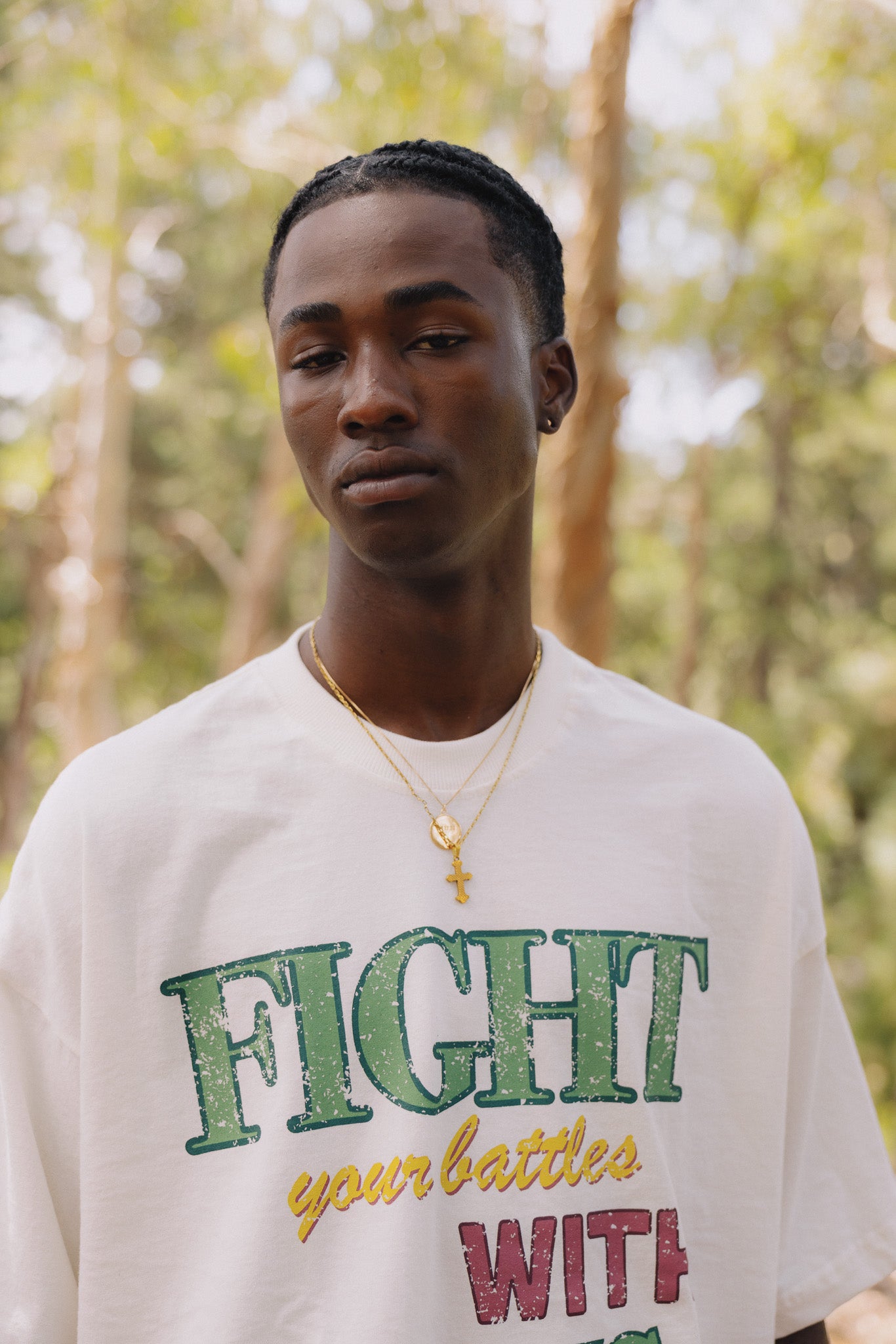 OFF WHITE FIGHT WITH JESUS ​​T-SHIRT