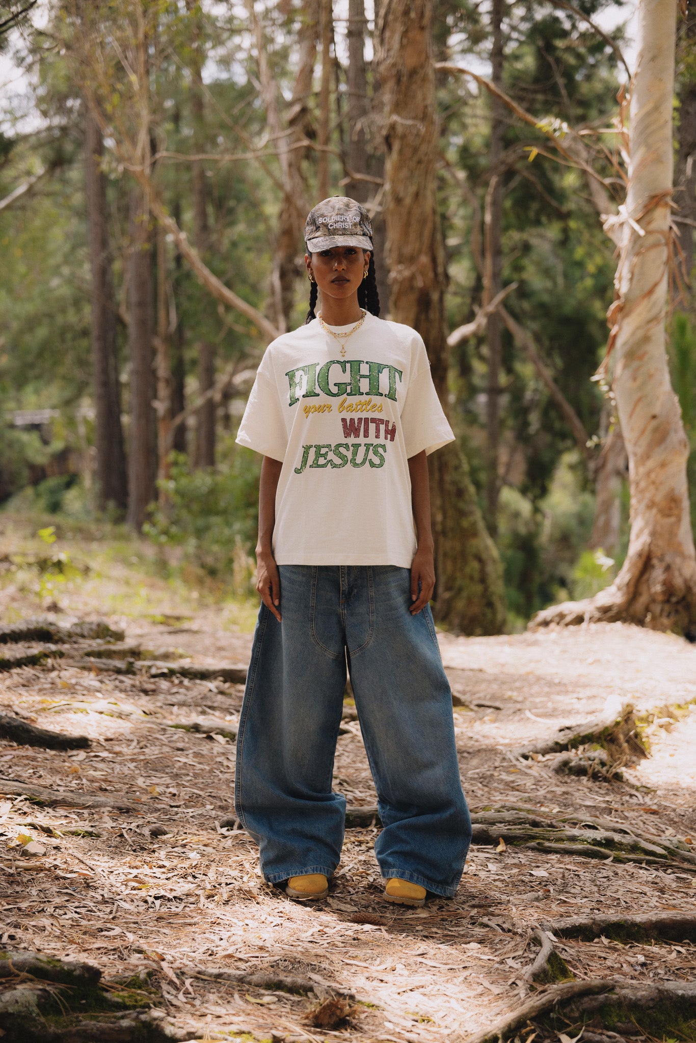OFF WHITE FIGHT WITH JESUS ​​T-SHIRT