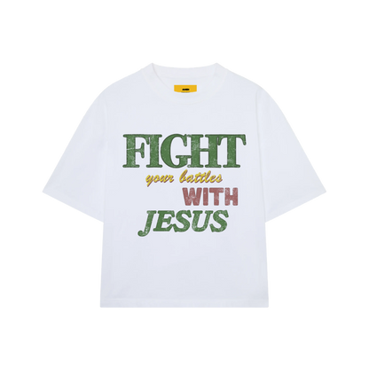 OFF WHITE FIGHT WITH JESUS ​​T-SHIRT