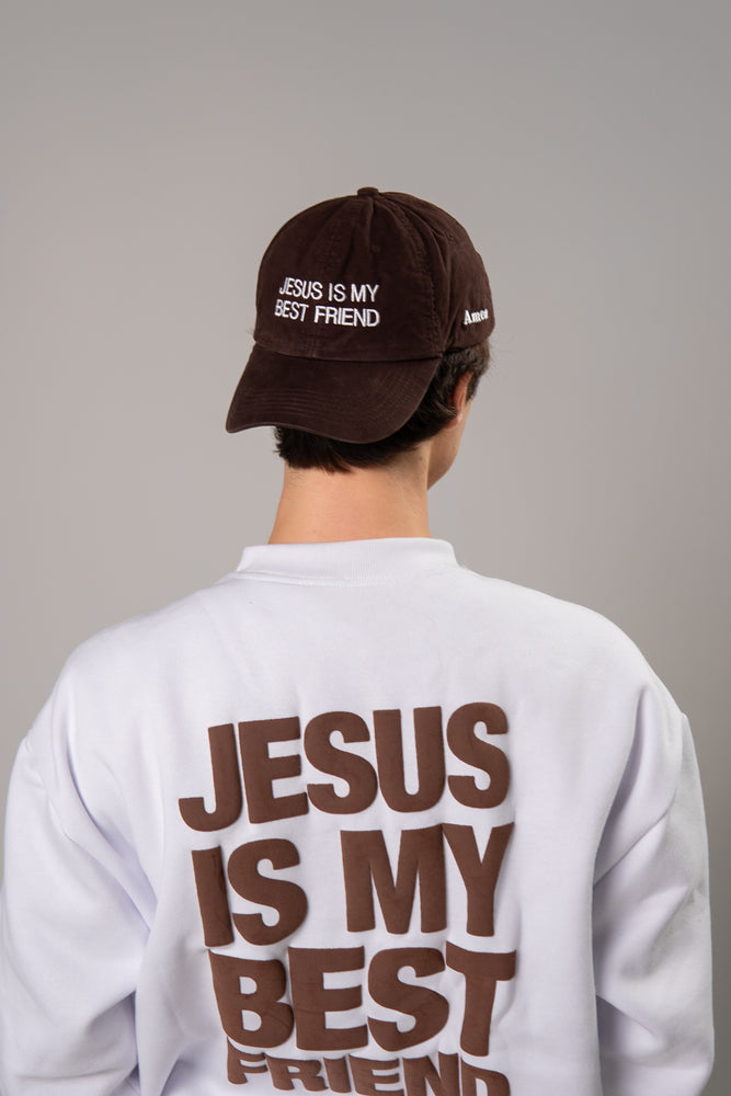 SWEATSHIRT JESUS ​​IS MY BEST FRIEND OFF WHITE