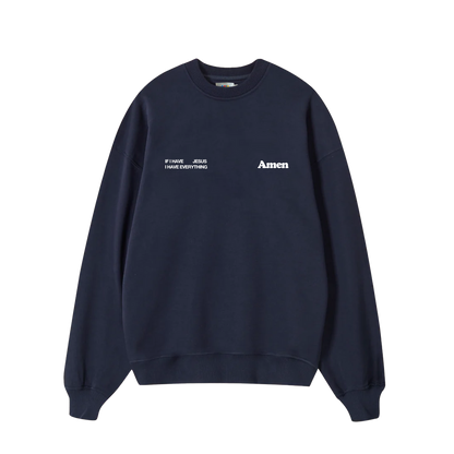 CREWNECK IF I HAVE JESUS ​​NAVY KIDS