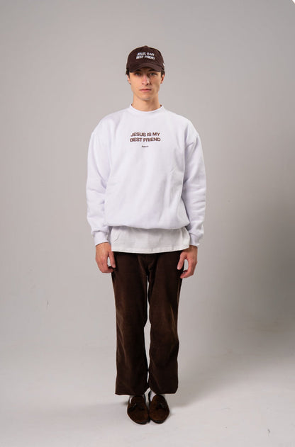 SWEATSHIRT JESUS ​​IS MY BEST FRIEND OFF WHITE