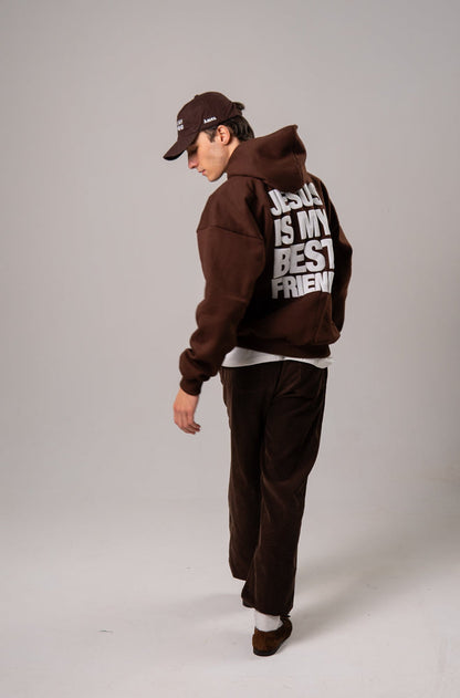 JESUS ​​IS MY BEST FRIEND BROWN SWEATSHIRT