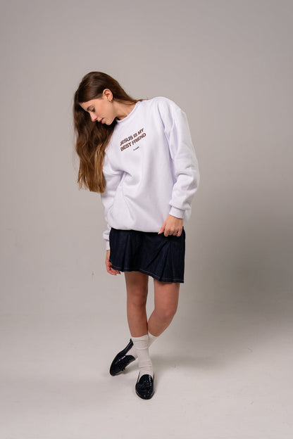 SWEATSHIRT JESUS ​​IS MY BEST FRIEND OFF WHITE