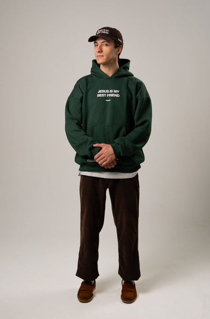 GREEN SWEATSHIRT JESUS ​​IS MY BEST FRIEND