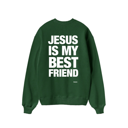 SWEATSHIRT JESUS ​​IS MY BEST FRIEND VERDE